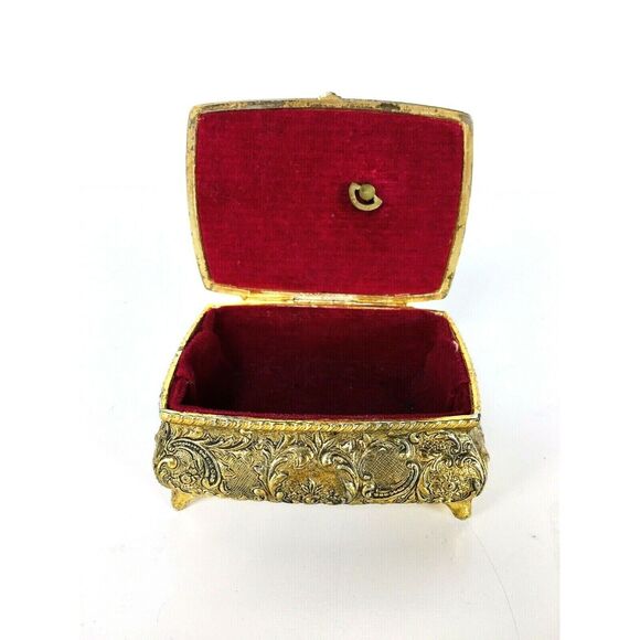 Vintage Sankyo Gold Filigree Musical Jewelry Open Work Trinket Box Made in Japan - Picture 4 of 11